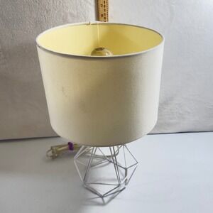 H-Welldone Geometry Base Table Lamp Cream Shade Modern Accent Lighting OLDSTOCK